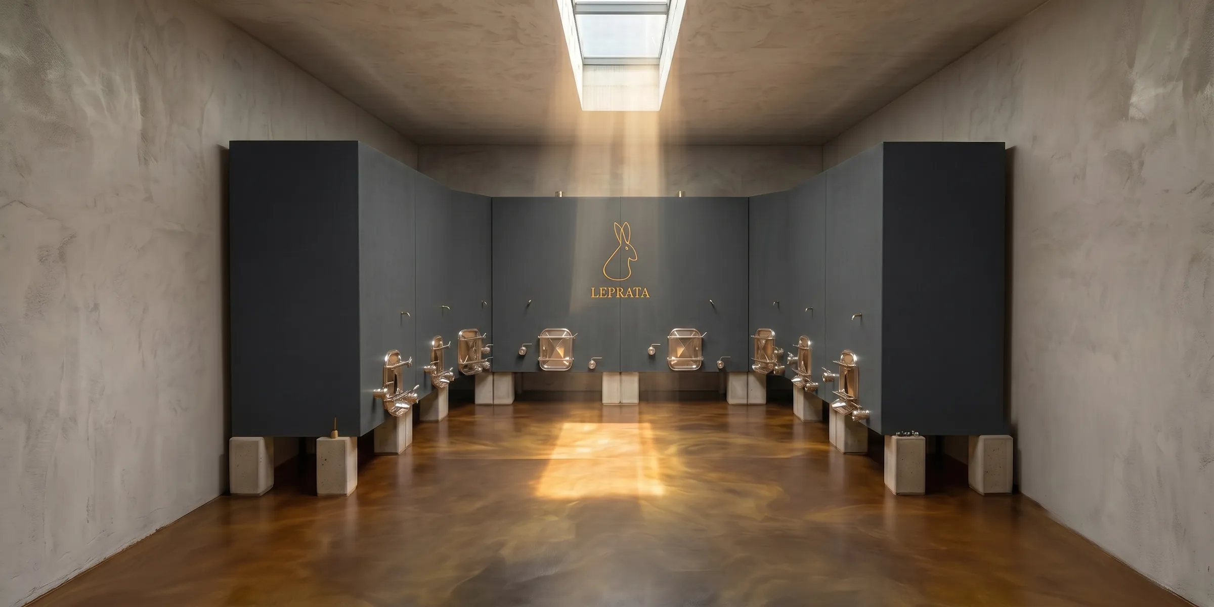 Rendering of the vinification room lit by a skylight